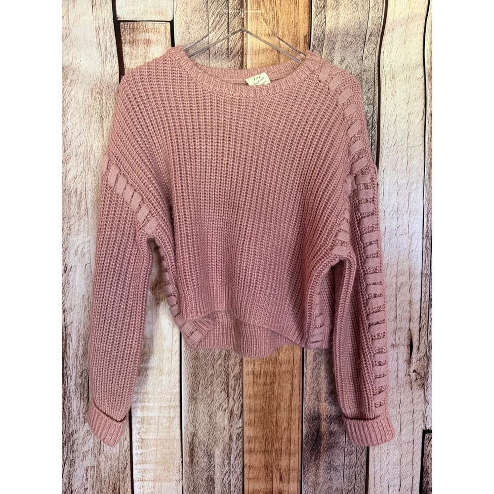 Cinq à Sept Lennon Sweater Stitch Detail Chunky Knit Pink Winter Classic Medium